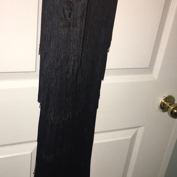 French Connection Fringe Dress in Black - Picture 6 of 7